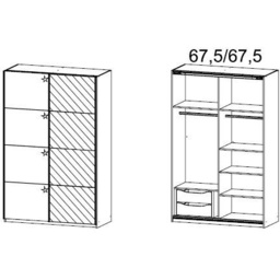 Stuttgart Soft Grey/Alpine White 136cm Wide Sliding Door Wardrobe - thumbnail 3