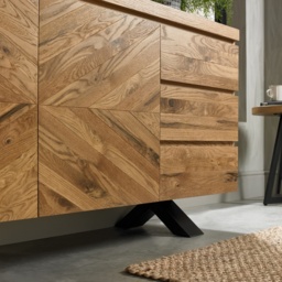 Winnipeg Rustic Oak Wide Sideboard - thumbnail 5