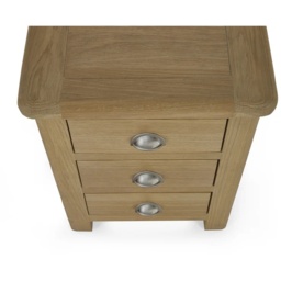 Julian Bowen Memphis 3 Drawer Bedside - Limed Oak - thumbnail 6