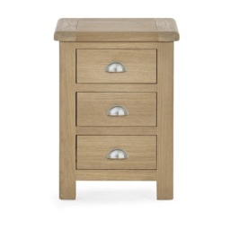 Julian Bowen Memphis 3 Drawer Bedside - Limed Oak - thumbnail 4