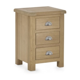 Julian Bowen Memphis 3 Drawer Bedside - Limed Oak - thumbnail 2