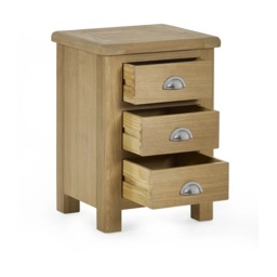 Julian Bowen Memphis 3 Drawer Bedside - Limed Oak - thumbnail 3