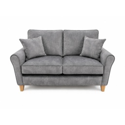 Alstons Paulina 2 Seater Sofa in Armour Jewel Velvet Plain Fabric With Light Feet and Scatter Cushions