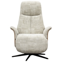G Plan Halburg Manual Recliner Chair - Fabric Grade C - Light Wood - Black Base - thumbnail 4