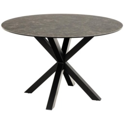 Heaven 120cm Round Dining Table - Black Ceramic With Matt Black Base - thumbnail 2