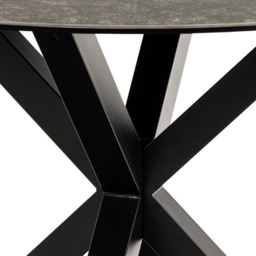 Heaven 120cm Round Dining Table - Black Ceramic With Matt Black Base - thumbnail 3