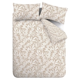 Catherine Lansfield Sorrel Leaf Duvet Set - Natural - Single - thumbnail 2