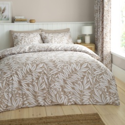 Catherine Lansfield Sorrel Leaf Duvet Set - Natural - Single