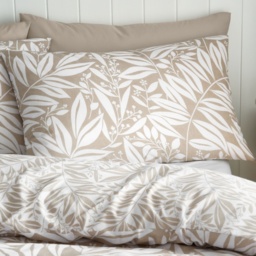Catherine Lansfield Sorrel Leaf Duvet Set - Natural - Single - thumbnail 3