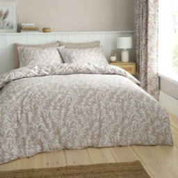 Catherine Lansfield Sorrel Leaf Duvet Set - Natural - Single - thumbnail 5
