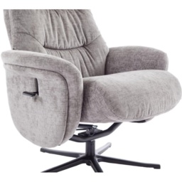 Houston Fabric Swivel Recliner and Stool Set - Cloud - thumbnail 7