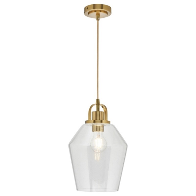 BHS Saskia Bubble Glass 1 Light Pendant - Warm Satin Brass - image 1