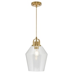 BHS Saskia Bubble Glass 1 Light Pendant - Warm Satin Brass - thumbnail 1