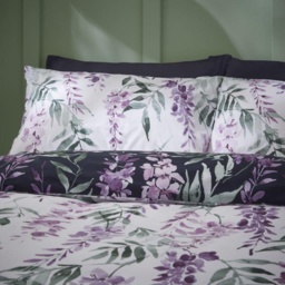Catherine Lansfield Wisteria White/Navy Duvet Set - Double - thumbnail 3