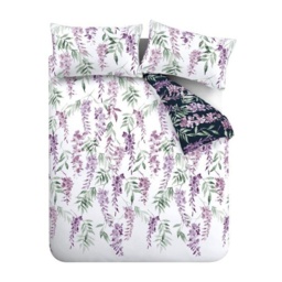 Catherine Lansfield Wisteria White/Navy Duvet Set - Double - thumbnail 6