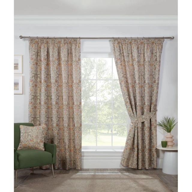 Sundour Kyoto Lined Pencil Pleat Curtains - Natural - 66 x 90 - image 1