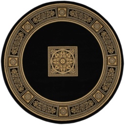 Mastercraft 057-0801/3233 Da Vinci Round Rug - Black/Gold - 200cm Circle - thumbnail 1