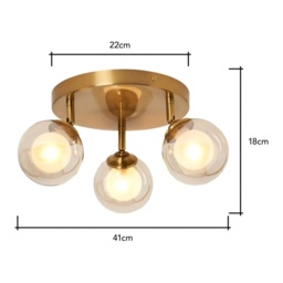 BHS Vanity 3 Light Spotlight Plate - Satin Brass - thumbnail 4