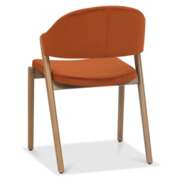 Brandon Rustic Oak Upholstered Chair Pair - Rust Velvet - thumbnail 5