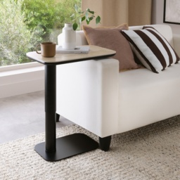 Sully Sintered Stone Gas Lift Adjustable Sofa Table - Beige - thumbnail 1