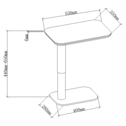 Sully Sintered Stone Gas Lift Adjustable Sofa Table - Beige - thumbnail 5