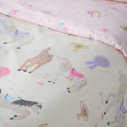 Catherine Lansfield Happy Horses Duvet Set - Cream - Double - thumbnail 3