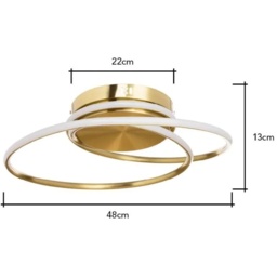 BHS Pei Rings LED Flush Ceiling Light - Satin Brass - thumbnail 2