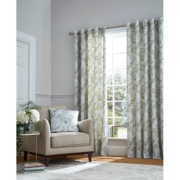 Laura Ashley Parterre Eyelet Curtains - Sage - 88x90 - thumbnail 1