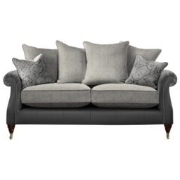 Parker Knoll Eastbury Large 2 Seater Pillow Back Leather/Fabric Sofa - Leather/Fabric Mix - thumbnail 2