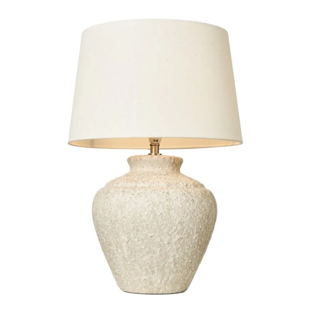 BHS Flora Stone Effect Table Lamp - Natural - image 1