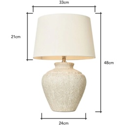 BHS Flora Stone Effect Table Lamp - Natural - thumbnail 4