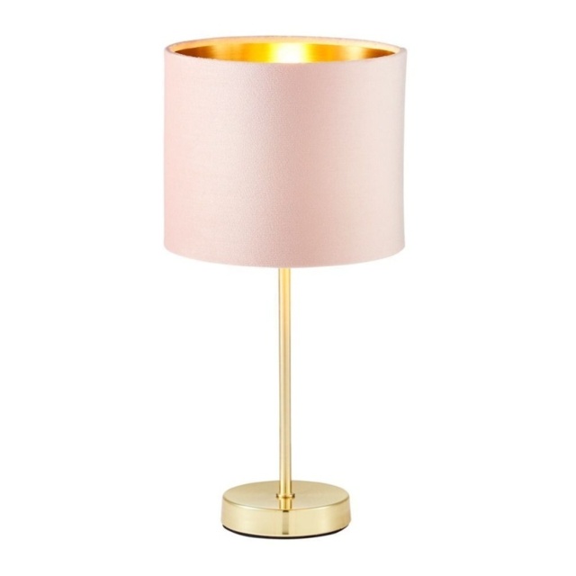 BHS Velvet Table Lamp - Pink/Brass - image 1