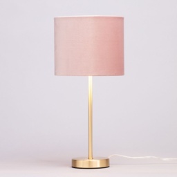 BHS Velvet Table Lamp - Pink/Brass - thumbnail 2