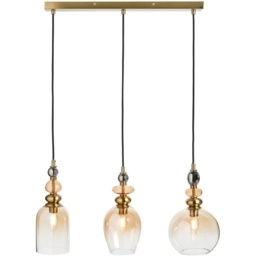 BHS Seline Champagne 3 Light Diner Pendant - Brass - thumbnail 1