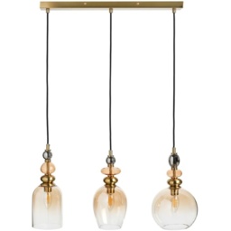 BHS Seline Champagne 3 Light Diner Pendant - Brass - thumbnail 2