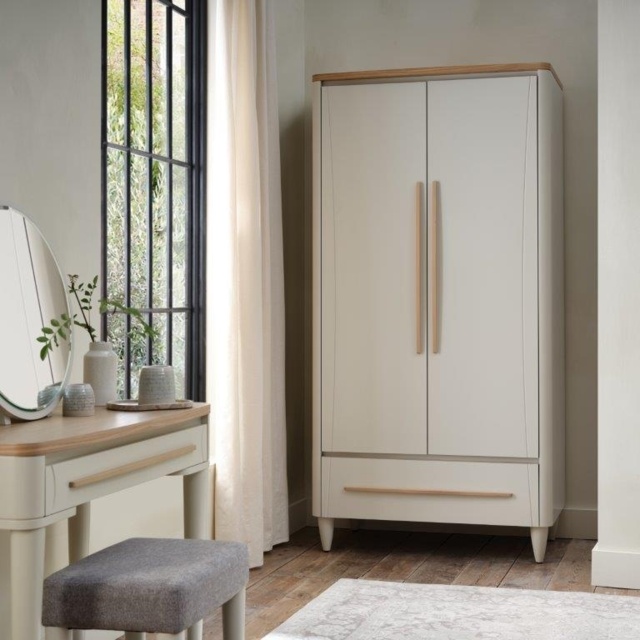 Delta Scandi Oak and Soft Grey Double Wardrobe - image 1