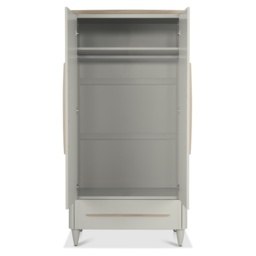 Delta Scandi Oak and Soft Grey Double Wardrobe - thumbnail 3