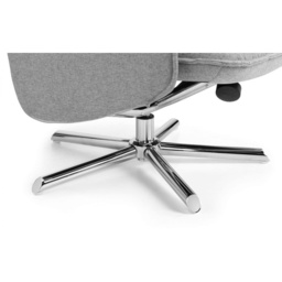 Julian Bowen Aria Recliner and Stool With Chrome Base - Grey Linen - thumbnail 5