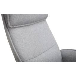 Julian Bowen Aria Recliner and Stool With Chrome Base - Grey Linen - thumbnail 7