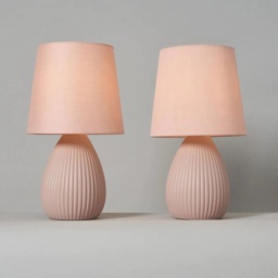 BHS Freya Teardrop Ceramic Table Lamp Pack of 2 - Pink - thumbnail 2