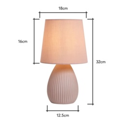 BHS Freya Teardrop Ceramic Table Lamp Pack of 2 - Pink - thumbnail 5