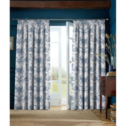 Laura Ashley Tuileries Pencil Pleat Curtains - Midnight - W 64 x D 90 - thumbnail 1