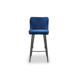 Julian Bowen Luxe Velvet Bar Stool - Blue - thumbnail 3