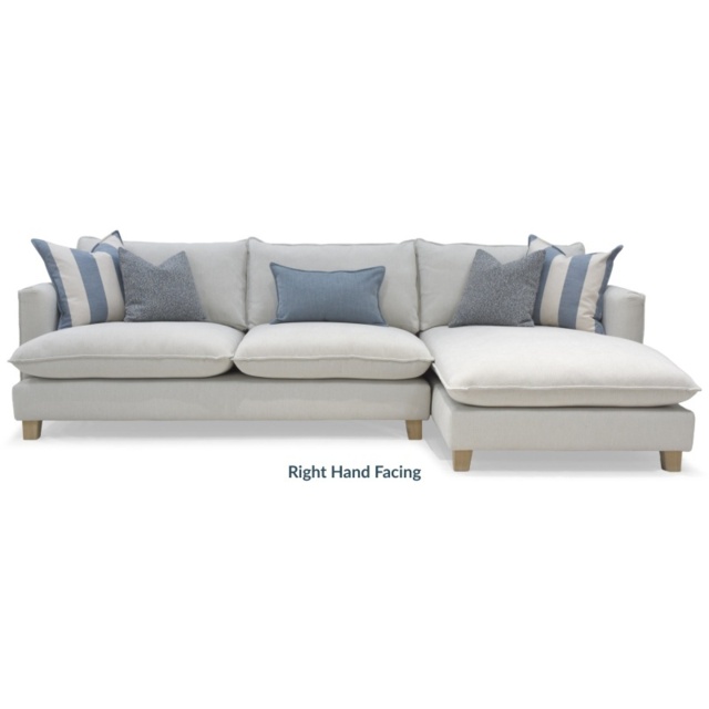 Vogue Williams Howth Large Chaise Sofa - RHF - Coastal Stripe - Foam - image 1