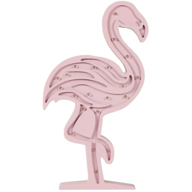 BHS Glow Wooden Flamingo Table Light - Pink - image 1