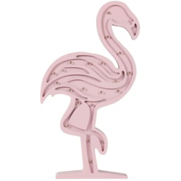 BHS Glow Wooden Flamingo Table Light - Pink - thumbnail 1
