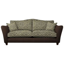 Parker Knoll Harriet Grand Formal Back Leather/Fabric Sofa - Leather/Fabric Mix - thumbnail 1