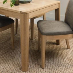 Jasper Oak Pair of Upholstered Dining Chairs - Mocha - thumbnail 6