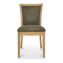Jasper Oak Pair of Upholstered Dining Chairs - Mocha - thumbnail 3