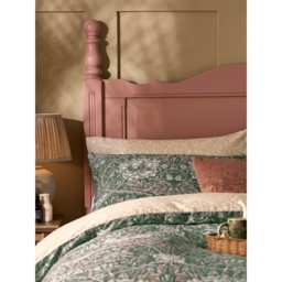 William Morris At Home Honeysuckle and Tulip Duvet Set - Sage/Plaster - Super King - thumbnail 2
